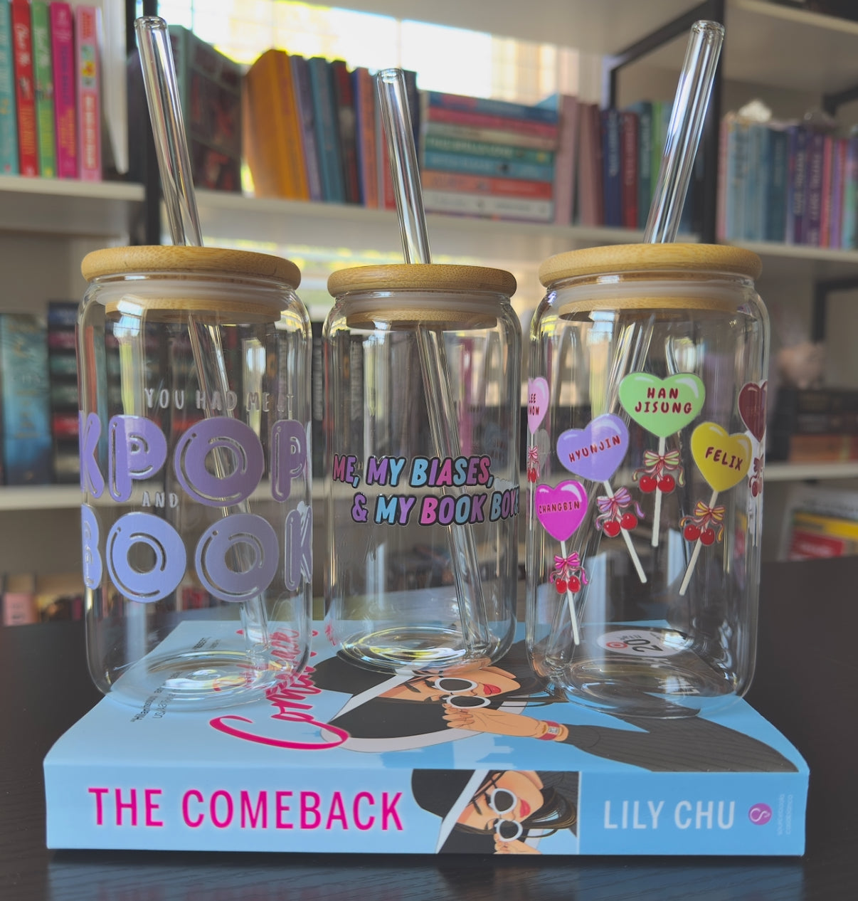 ME, MY BIASES, & MY BOOK BOYFRIENDS 16oz. GLASS CUP