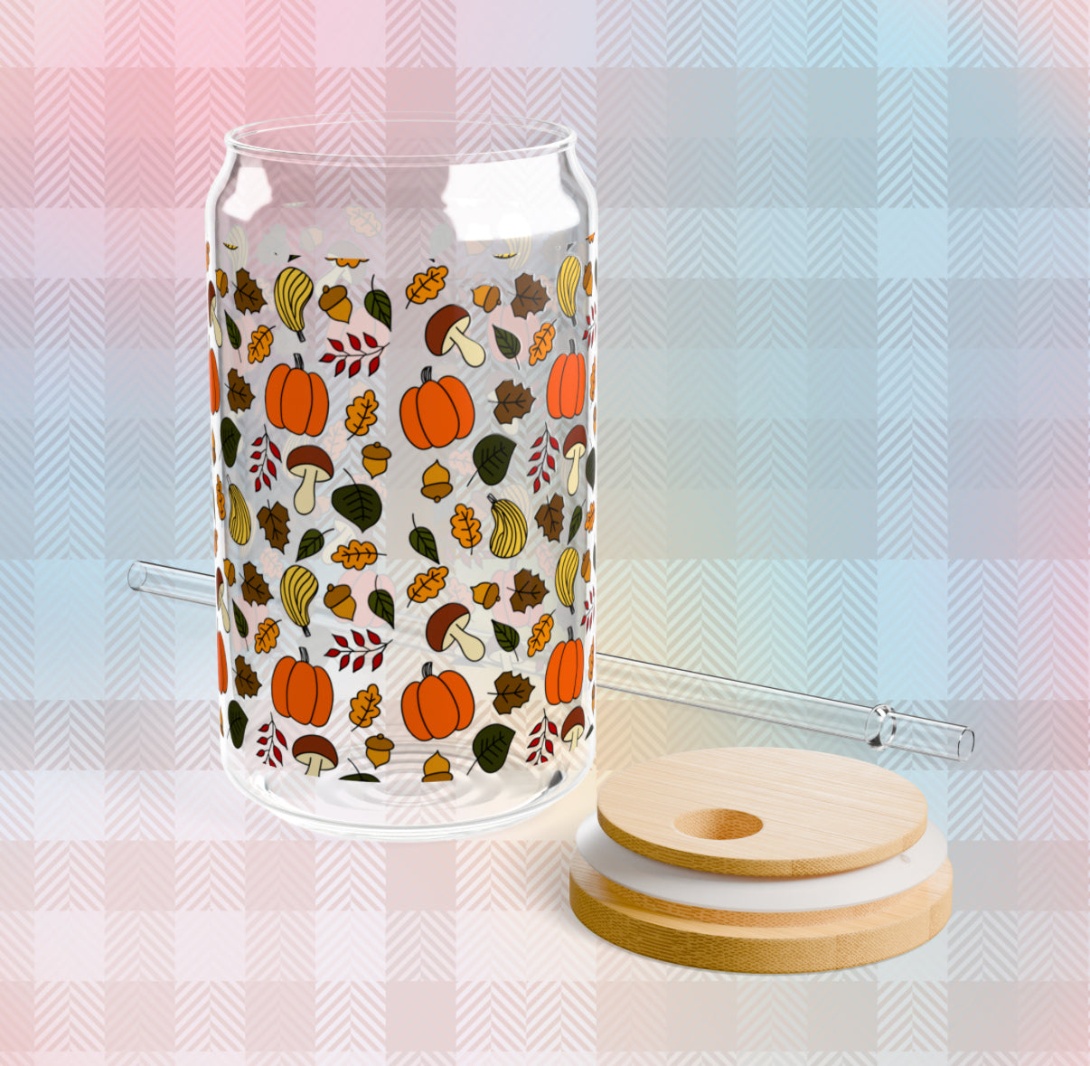 Falling for Harvest 16oz. Glass Cup