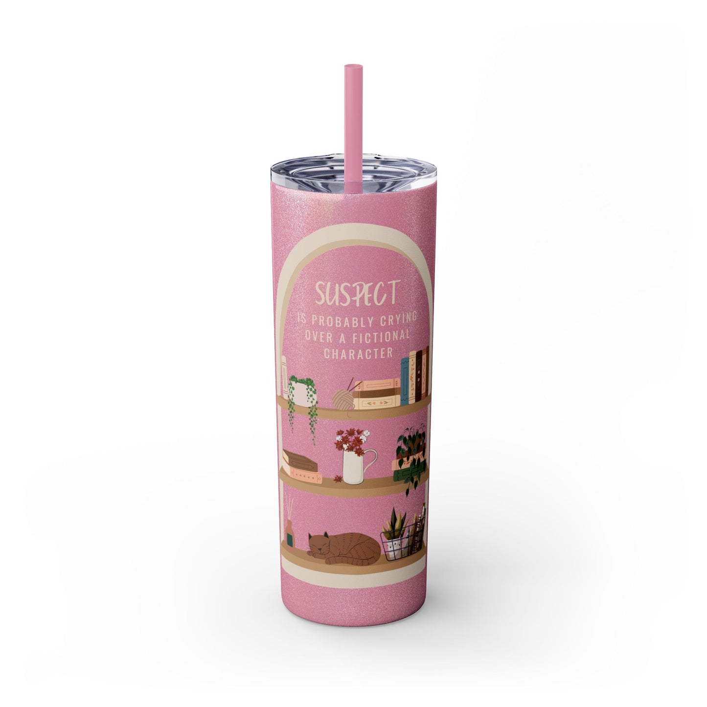 “SUSPECT…” Skinny Tumbler with Straw, 20oz