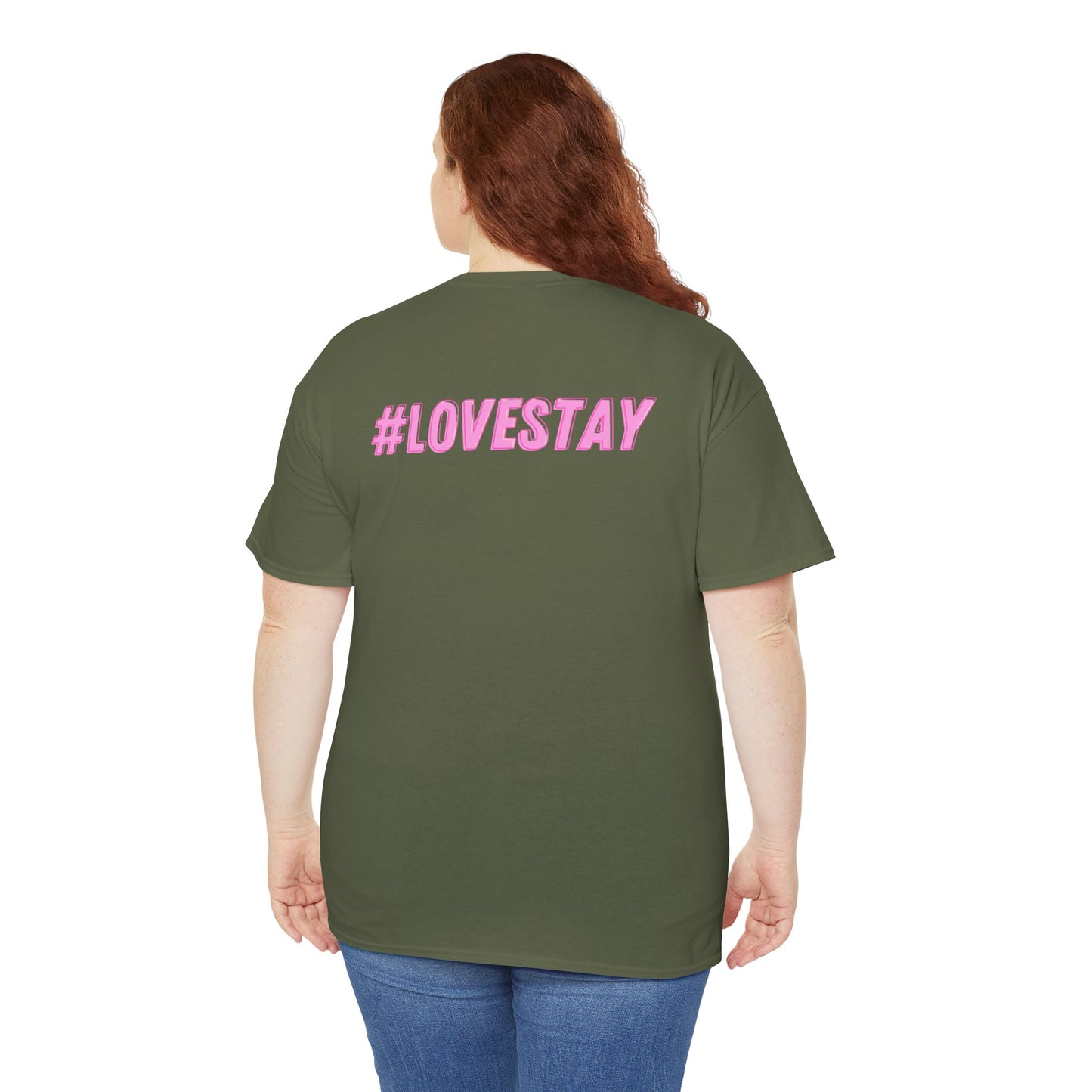 #LOVESTAY in Pink Heavy Cotton Tee