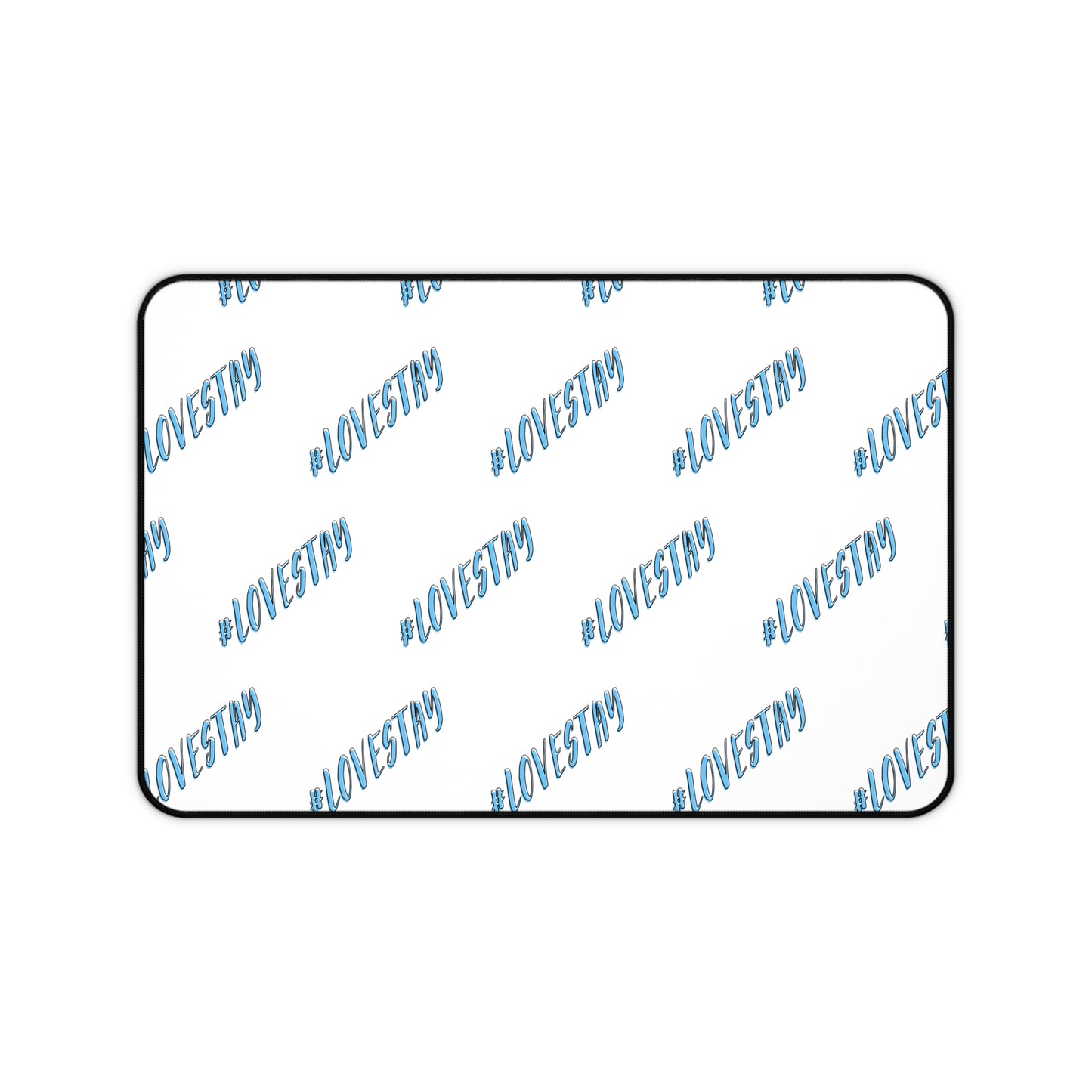 #LOVESTAY in Blue Desk Mat