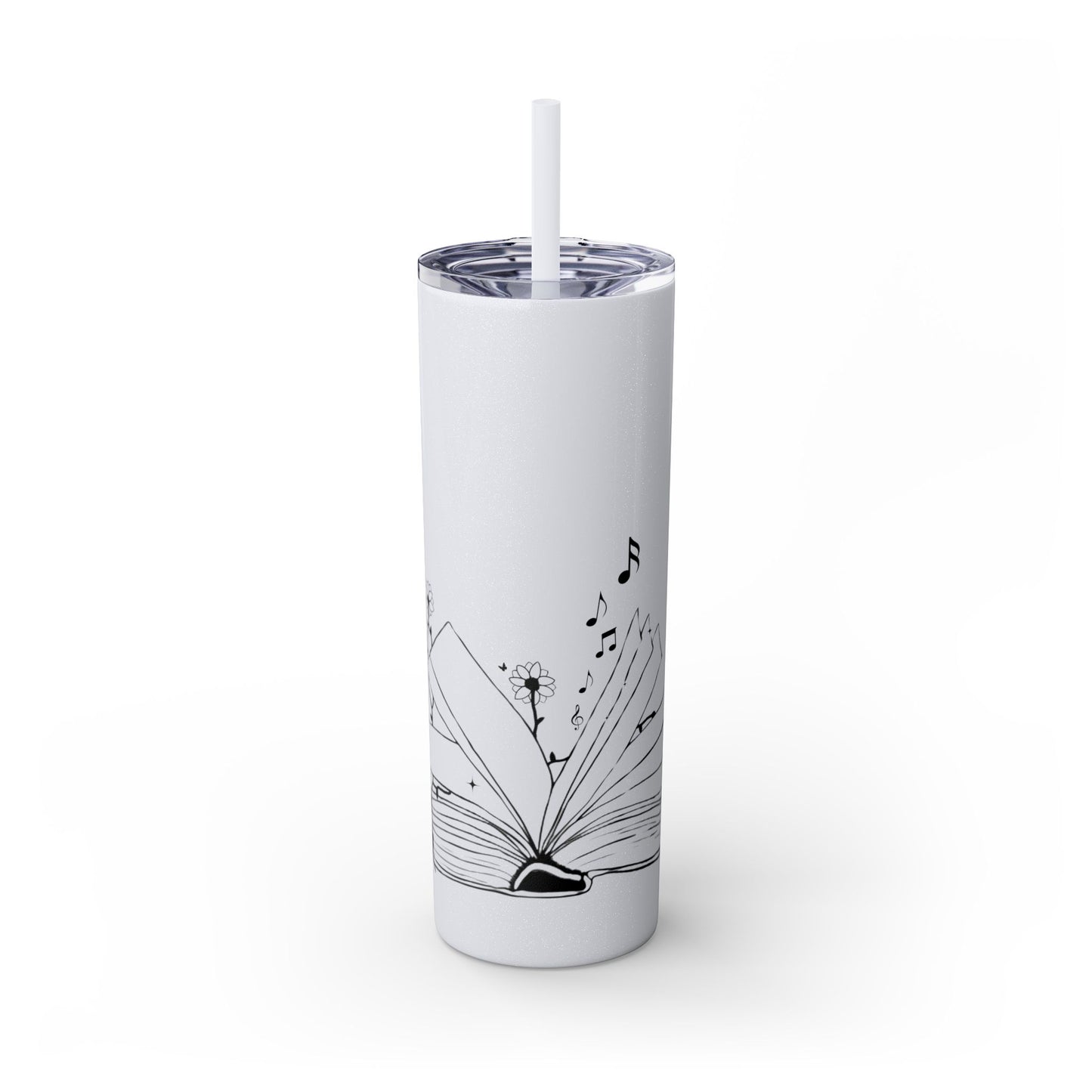 OPEN BOOK Skinny Tumbler with Straw, 20oz