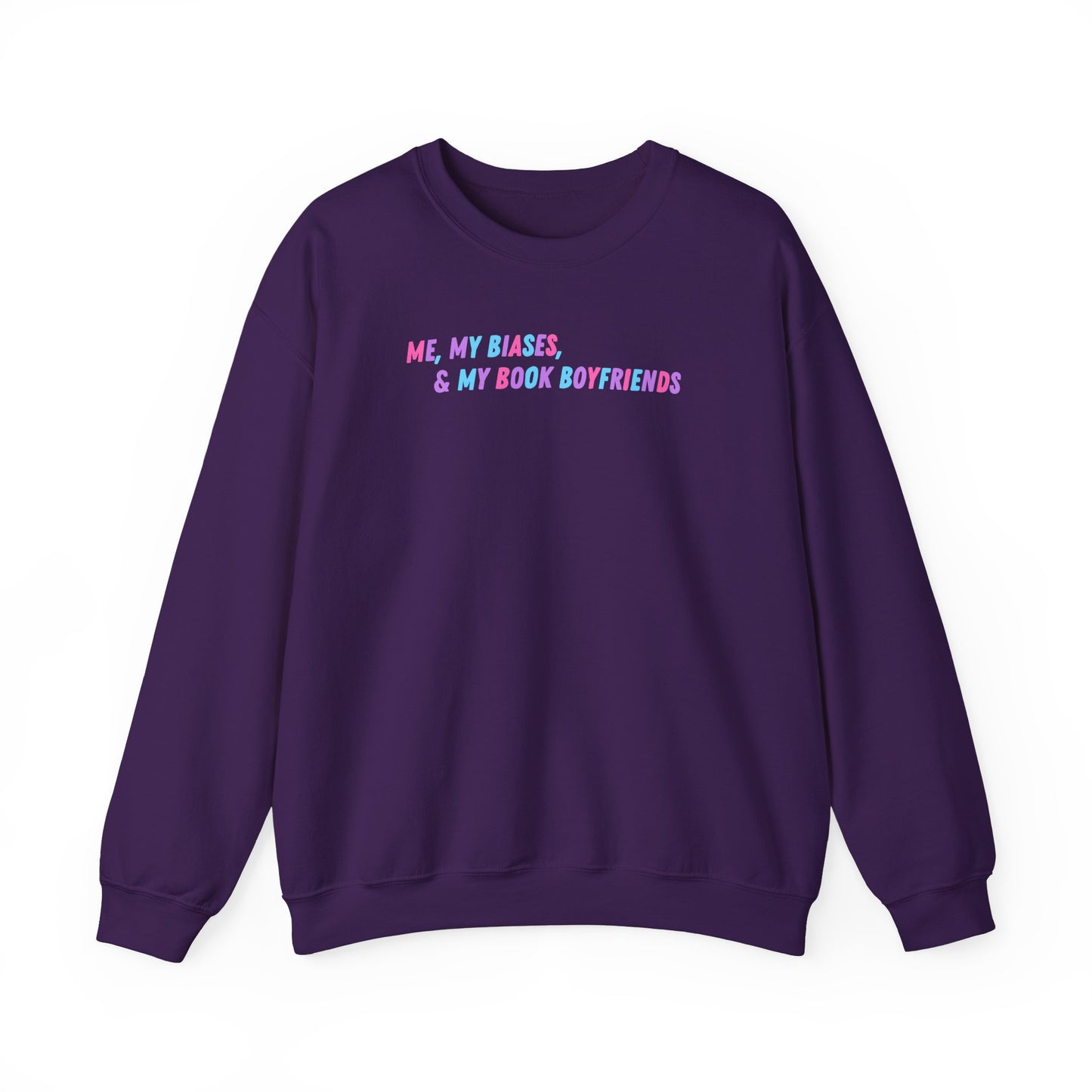 ME, MY BIASES, & MY BOOK BOYFRIENDS (color) Crewneck Sweatshirt