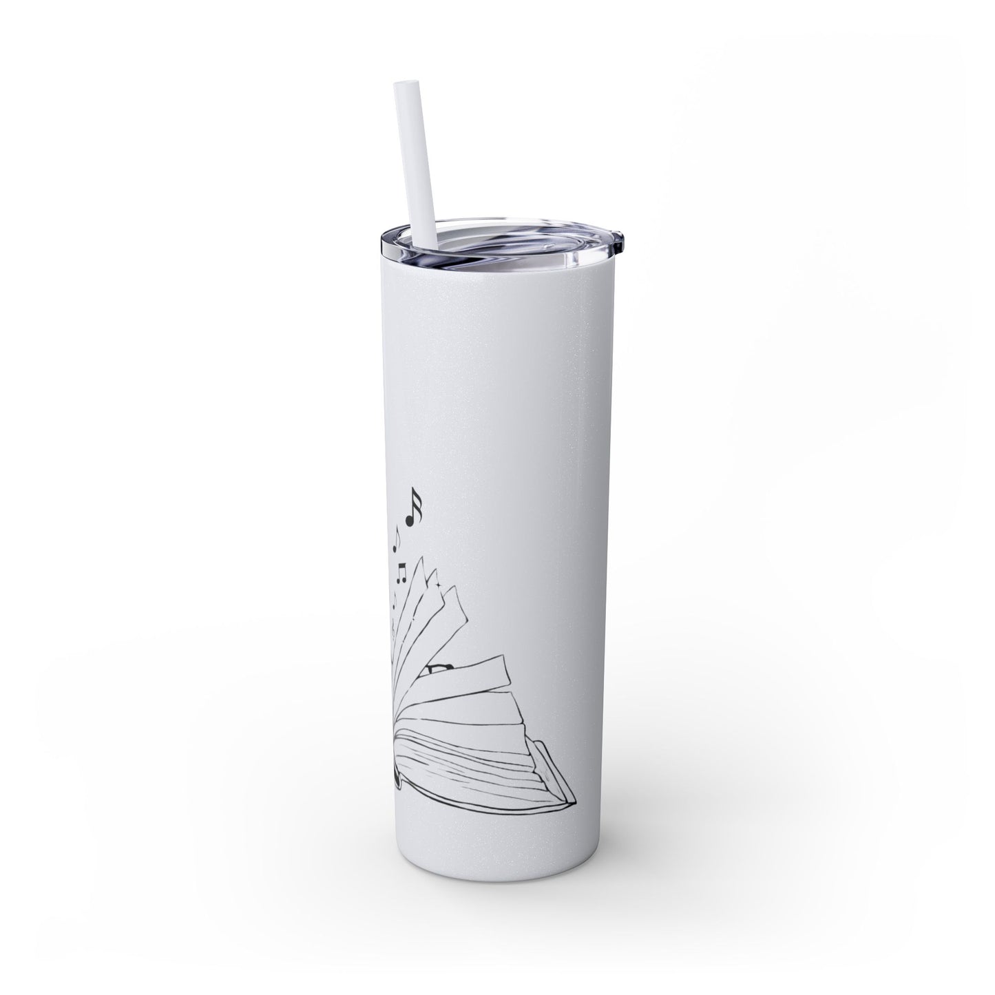 OPEN BOOK Skinny Tumbler with Straw, 20oz