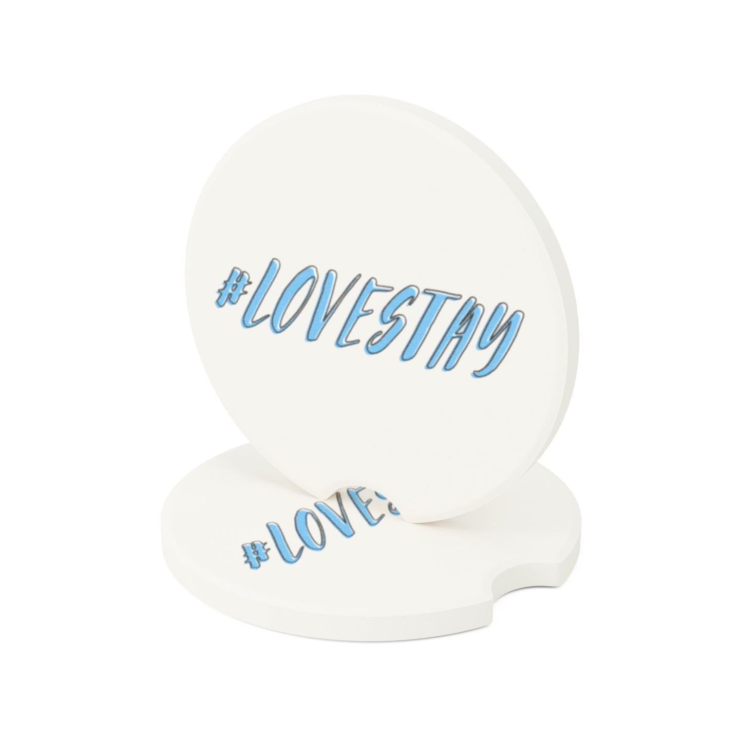 #LOVESTAY in Blue Soapstone Car Coaster