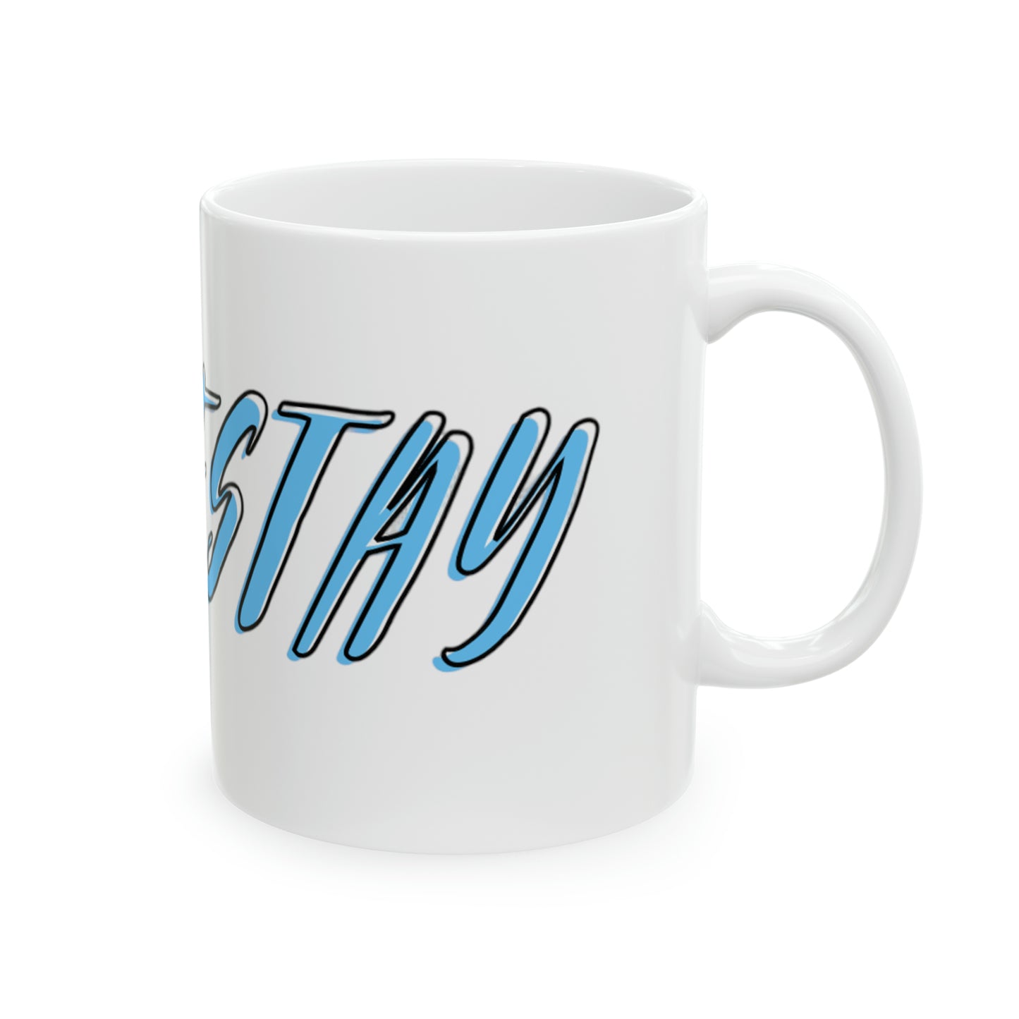 #LOVESTAY in Blue Ceramic Mug, 11oz