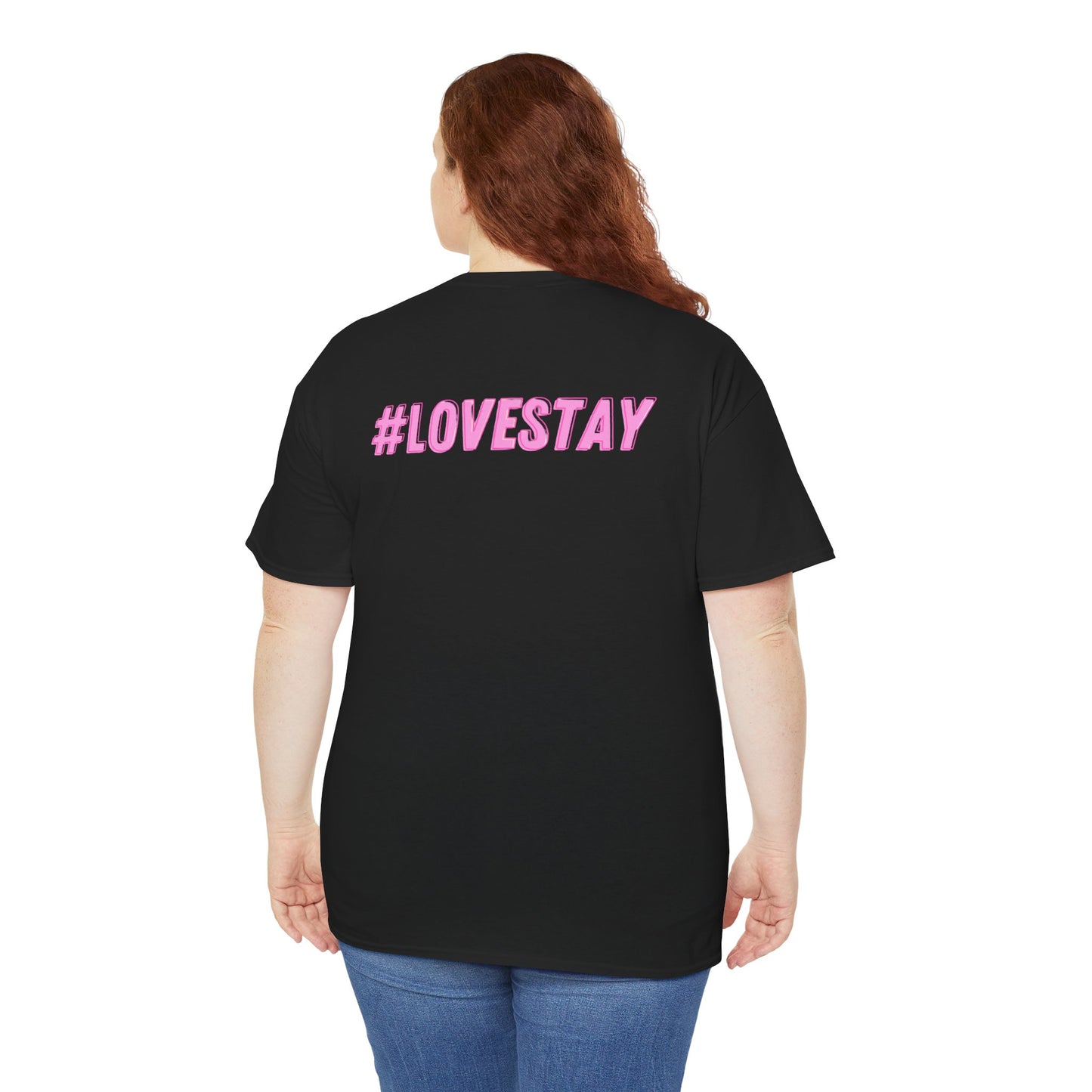 #LOVESTAY in Pink Heavy Cotton Tee