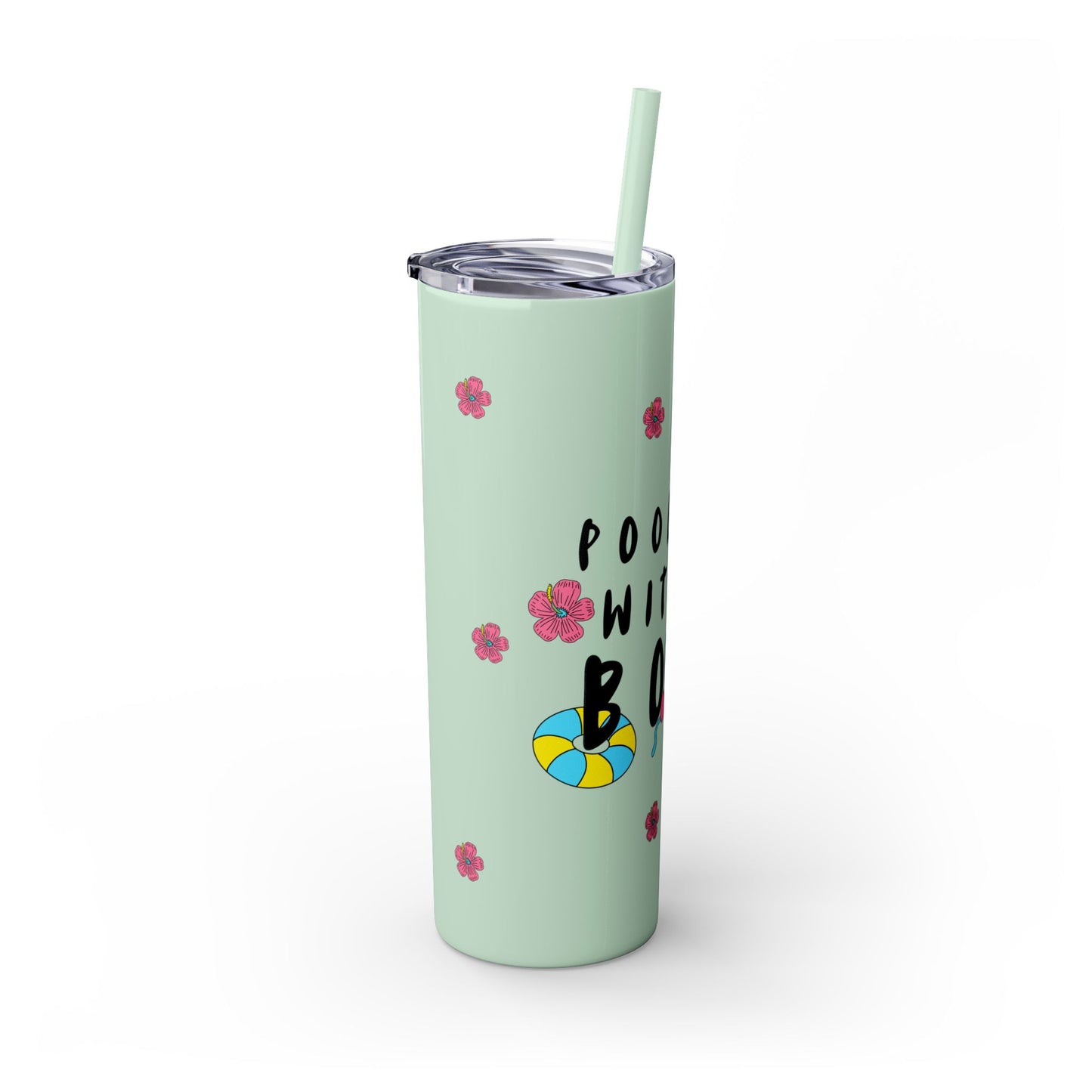 POOLSIDE Skinny Tumbler with Straw, 20oz
