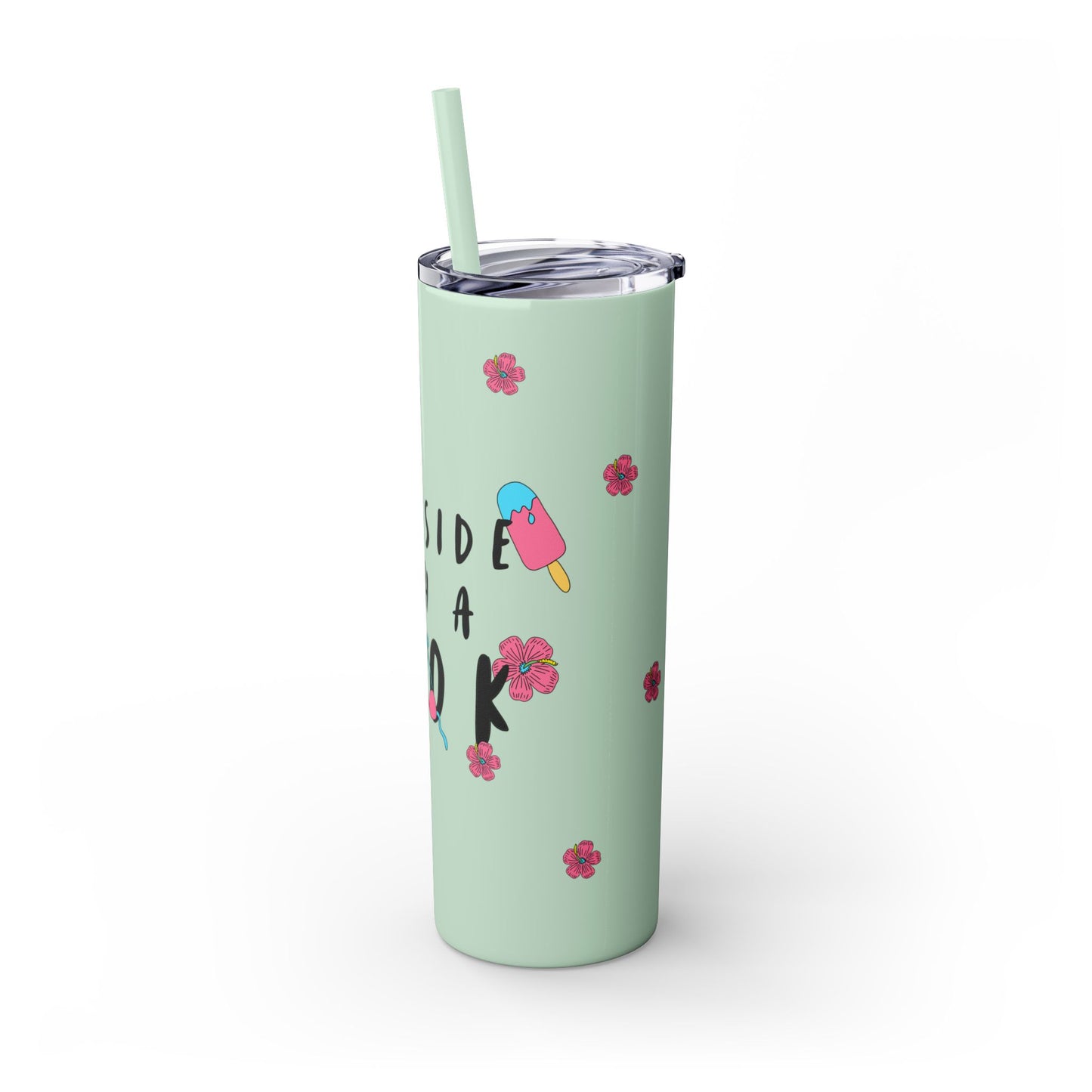 POOLSIDE Skinny Tumbler with Straw, 20oz