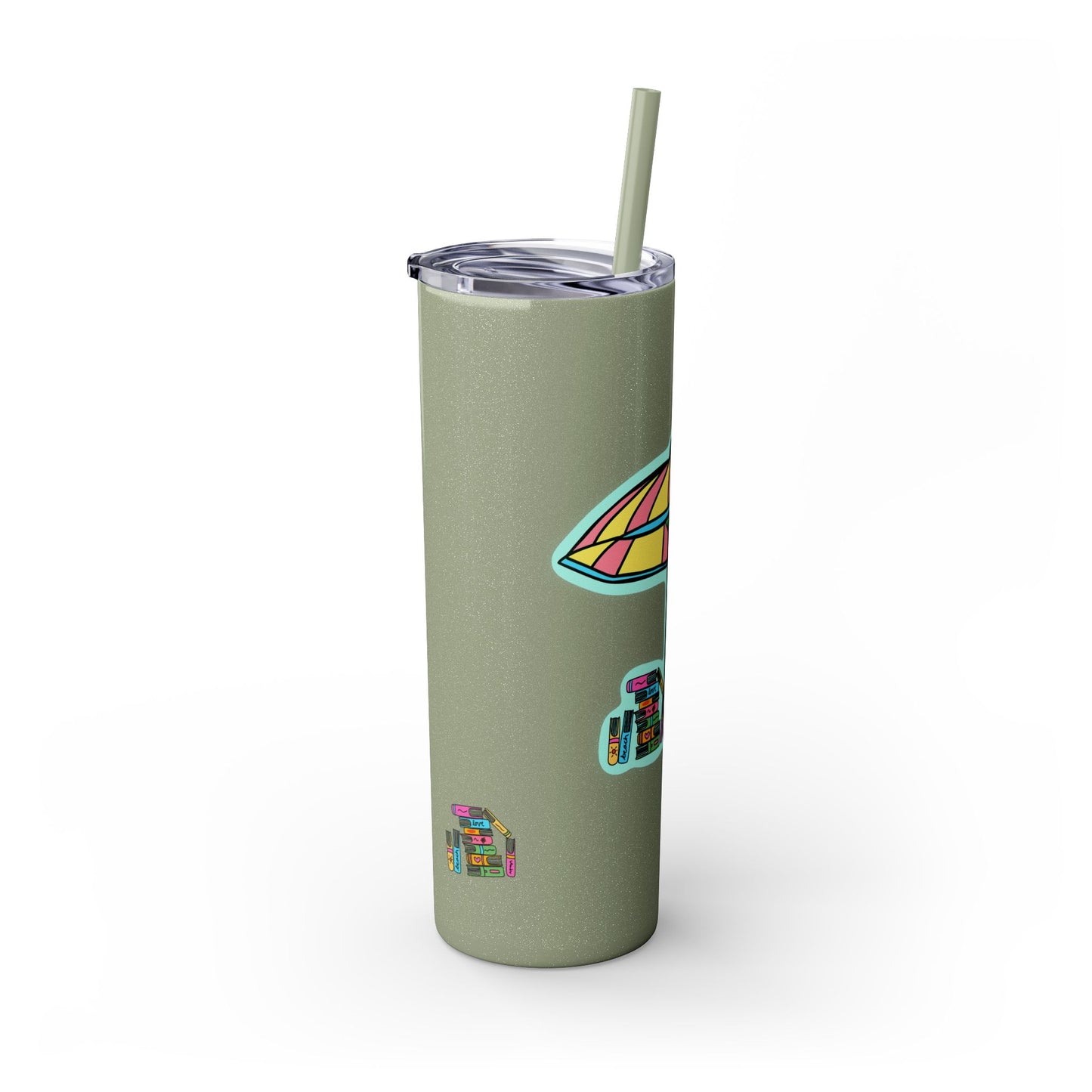 Booked at the Beach Skinny Tumbler with Straw, 20oz