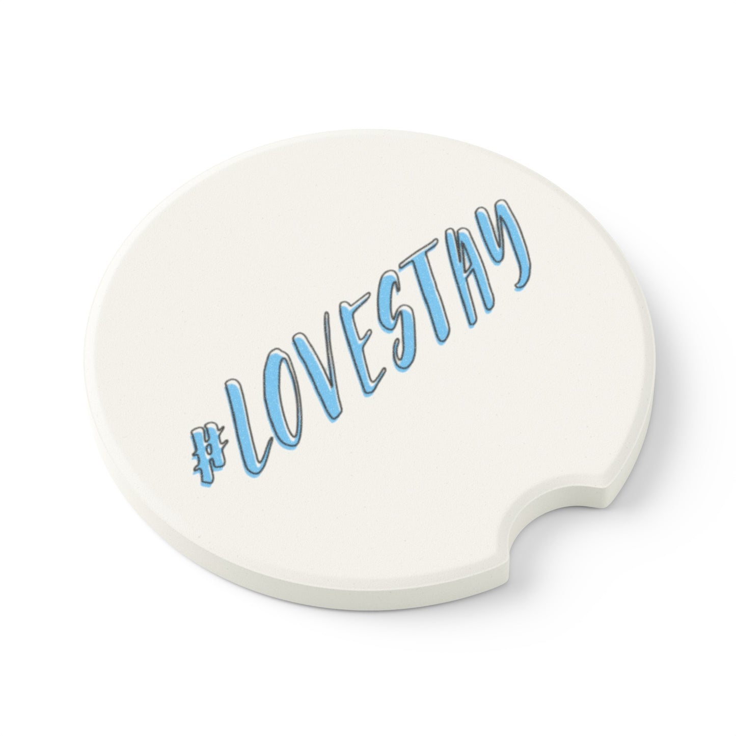 #LOVESTAY in Blue Soapstone Car Coaster