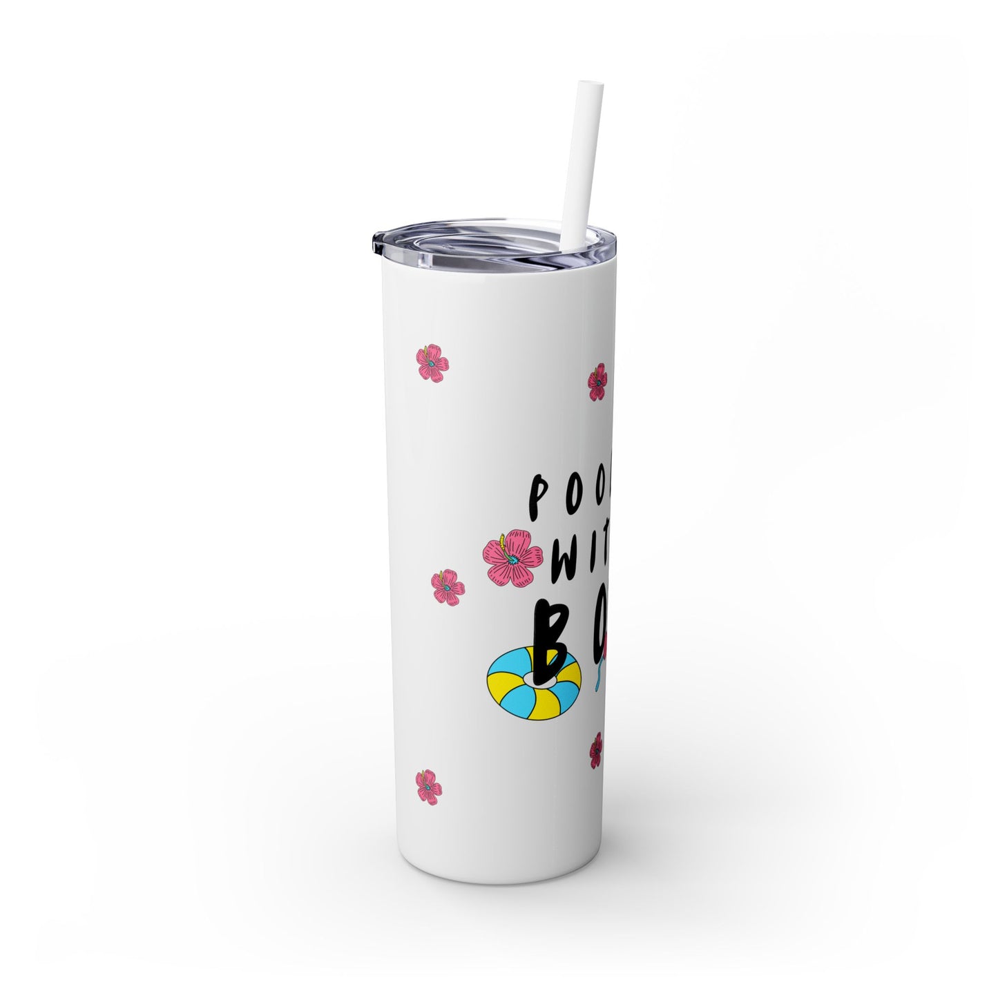 POOLSIDE Skinny Tumbler with Straw, 20oz