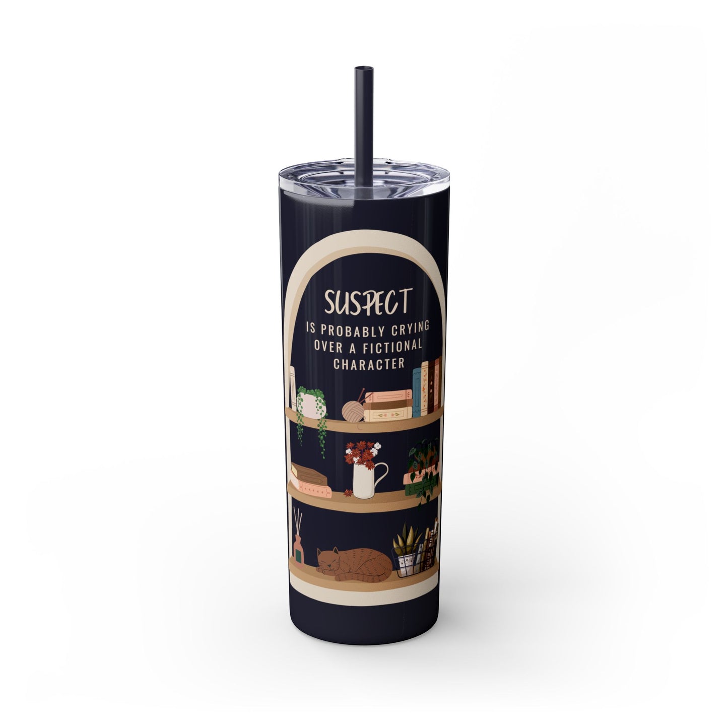 “SUSPECT…” Skinny Tumbler with Straw, 20oz