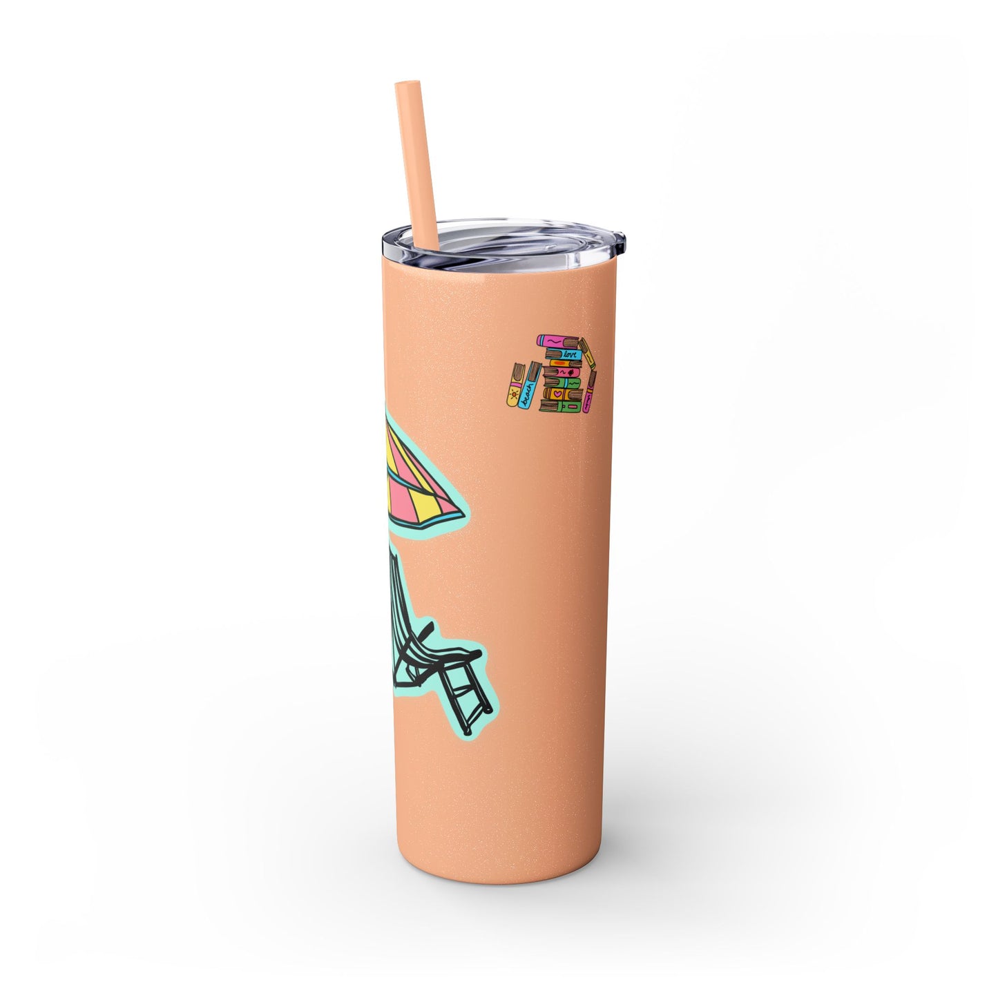 Booked at the Beach Skinny Tumbler with Straw, 20oz