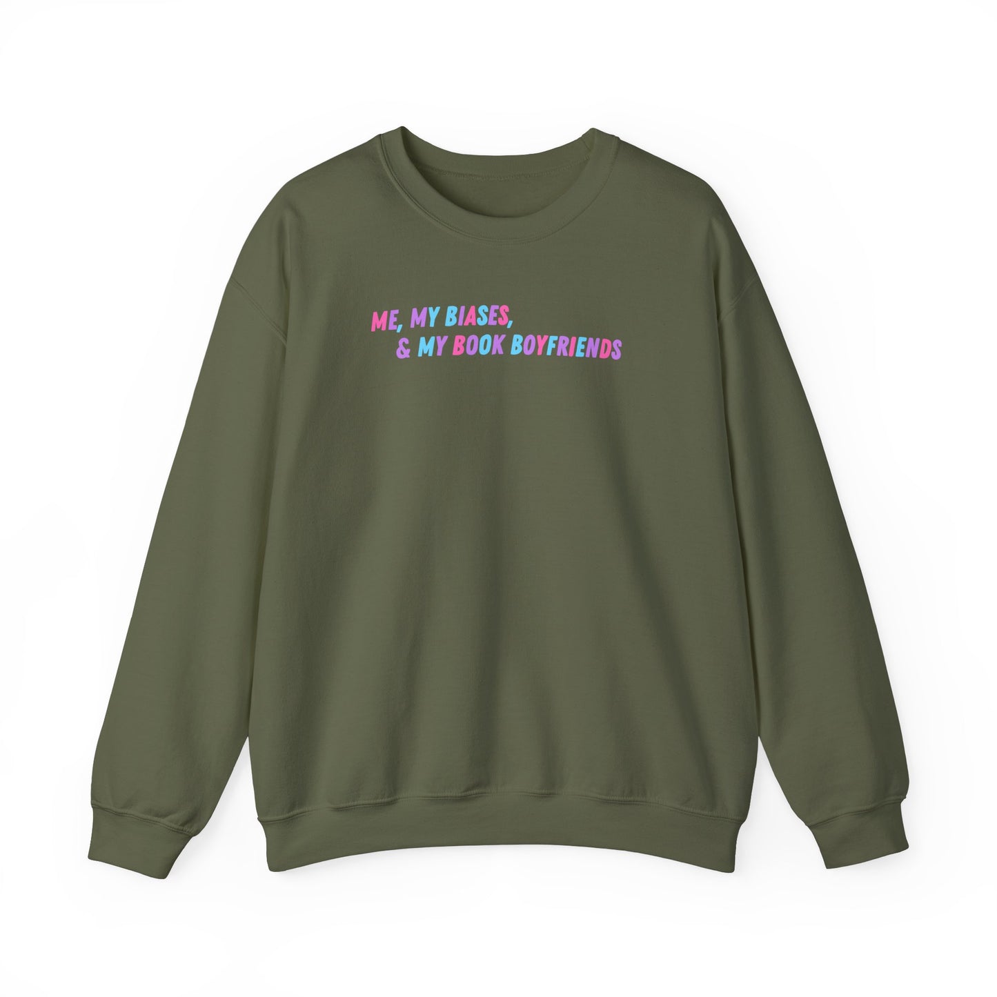 ME, MY BIASES, & MY BOOK BOYFRIENDS (color) Crewneck Sweatshirt