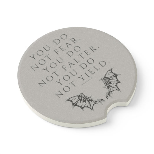 FEAR, FALTER, YIELD Soapstone Car Coaster