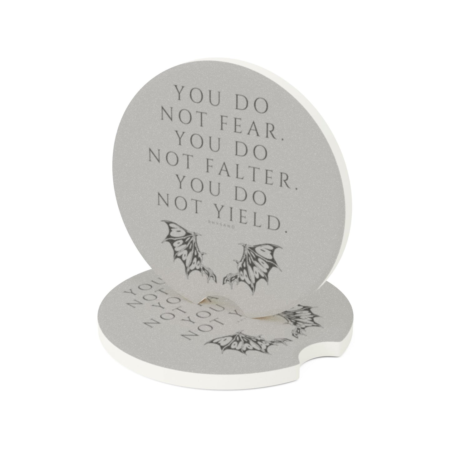 FEAR, FALTER, YIELD Soapstone Car Coaster