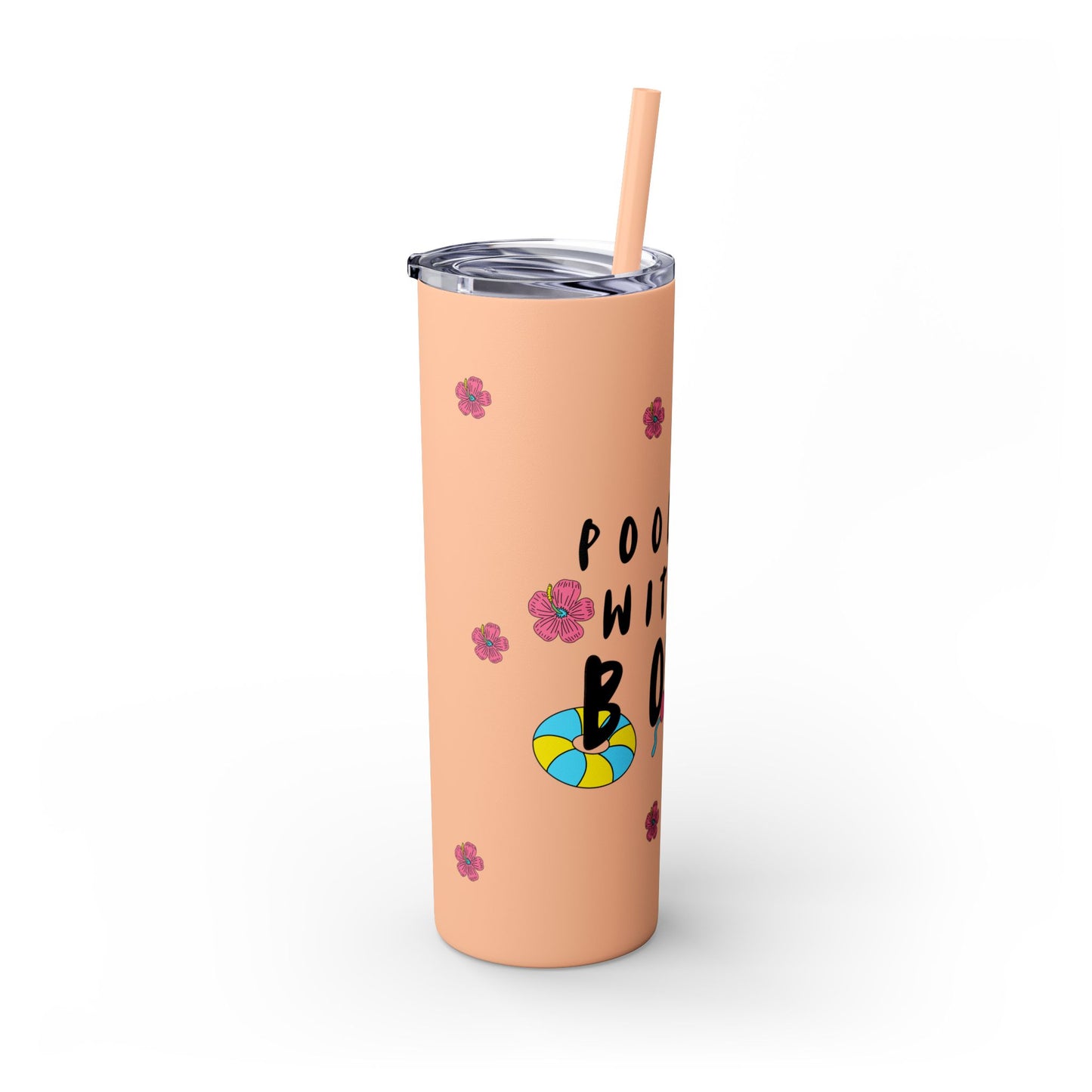POOLSIDE Skinny Tumbler with Straw, 20oz