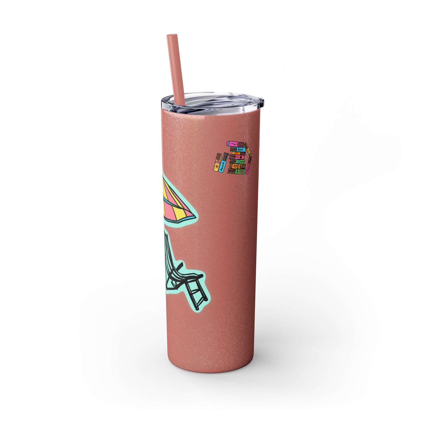 Booked at the Beach Skinny Tumbler with Straw, 20oz