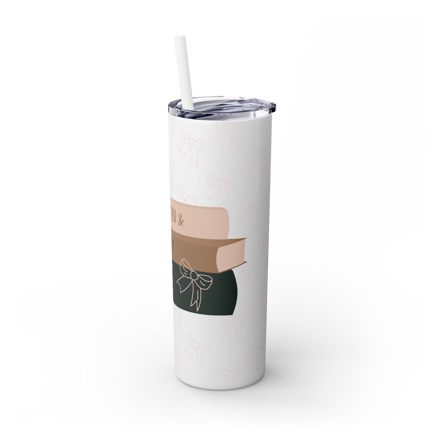 WE LISTEN & WE DON’T JUDGE Skinny Tumbler with Straw, 20oz