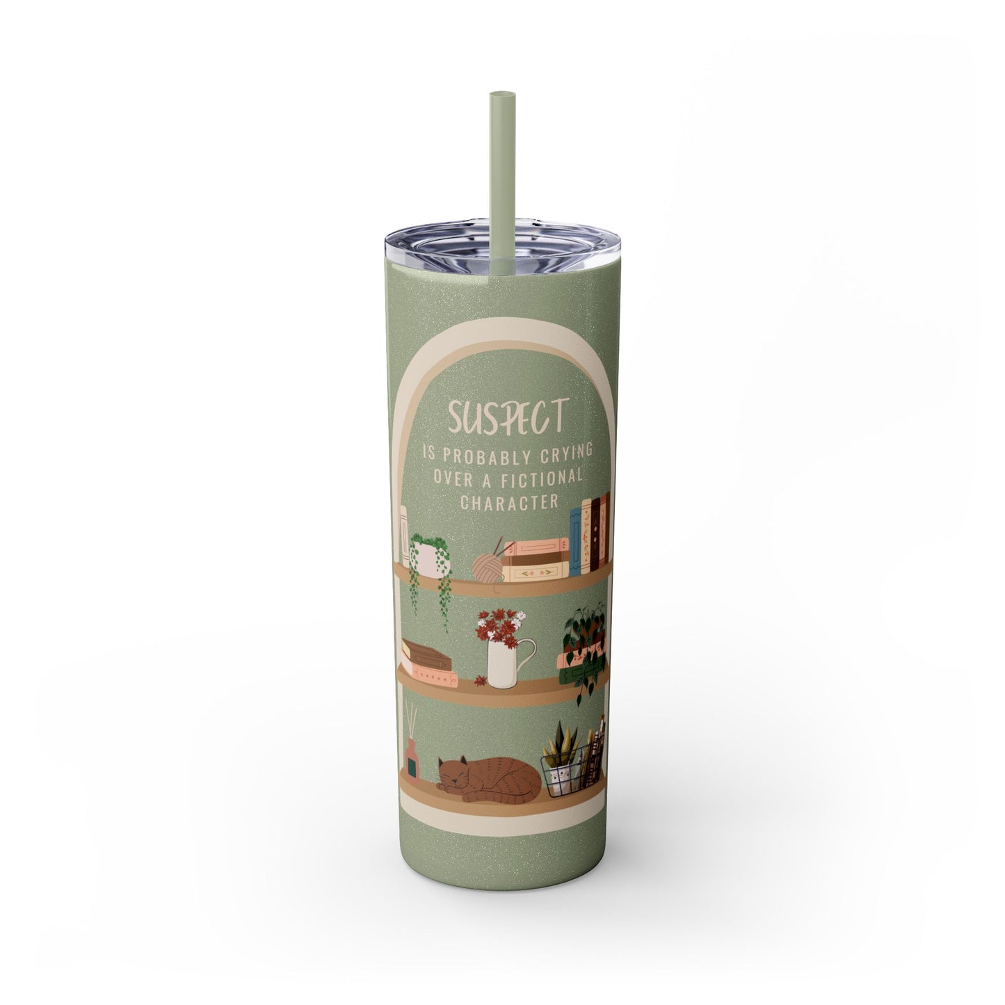 “SUSPECT…” Skinny Tumbler with Straw, 20oz