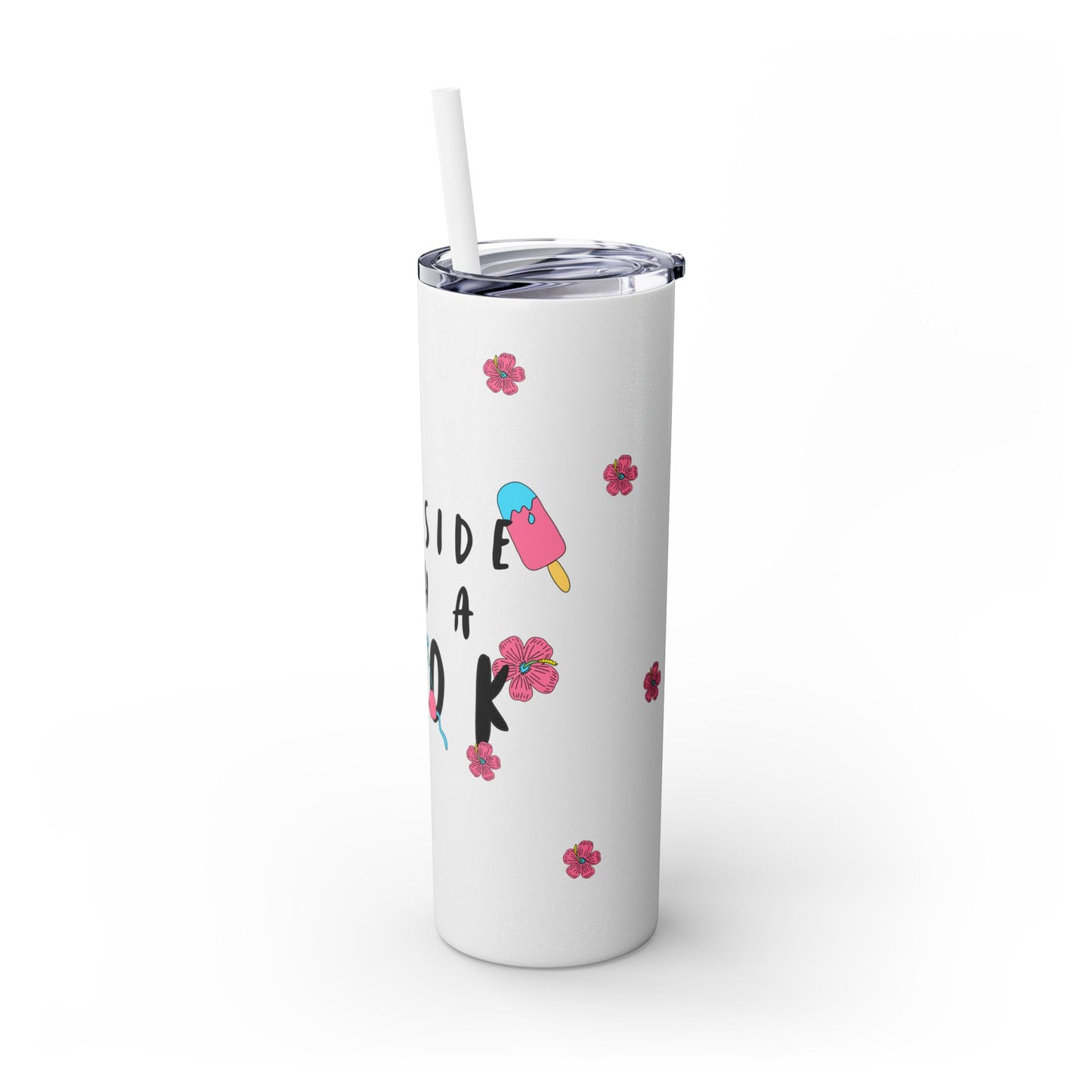 POOLSIDE Skinny Tumbler with Straw, 20oz