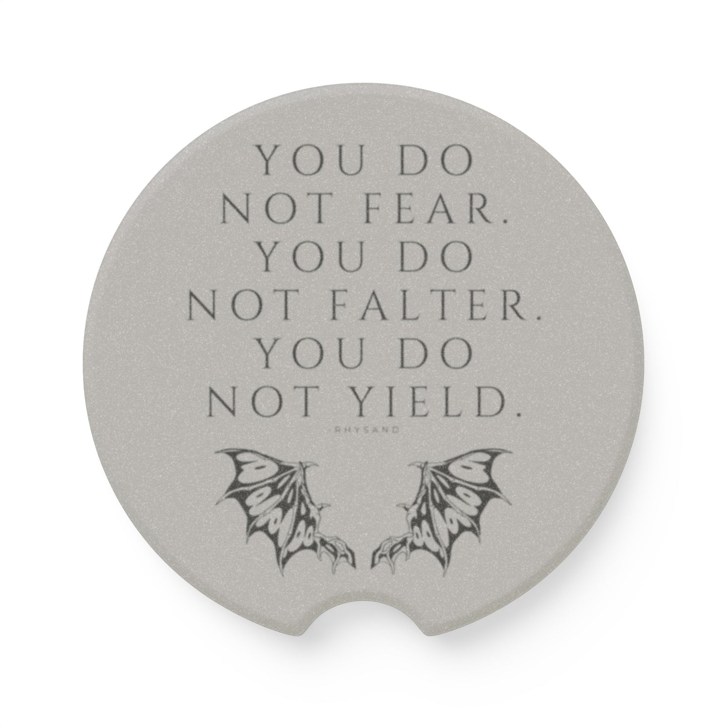 FEAR, FALTER, YIELD Soapstone Car Coaster