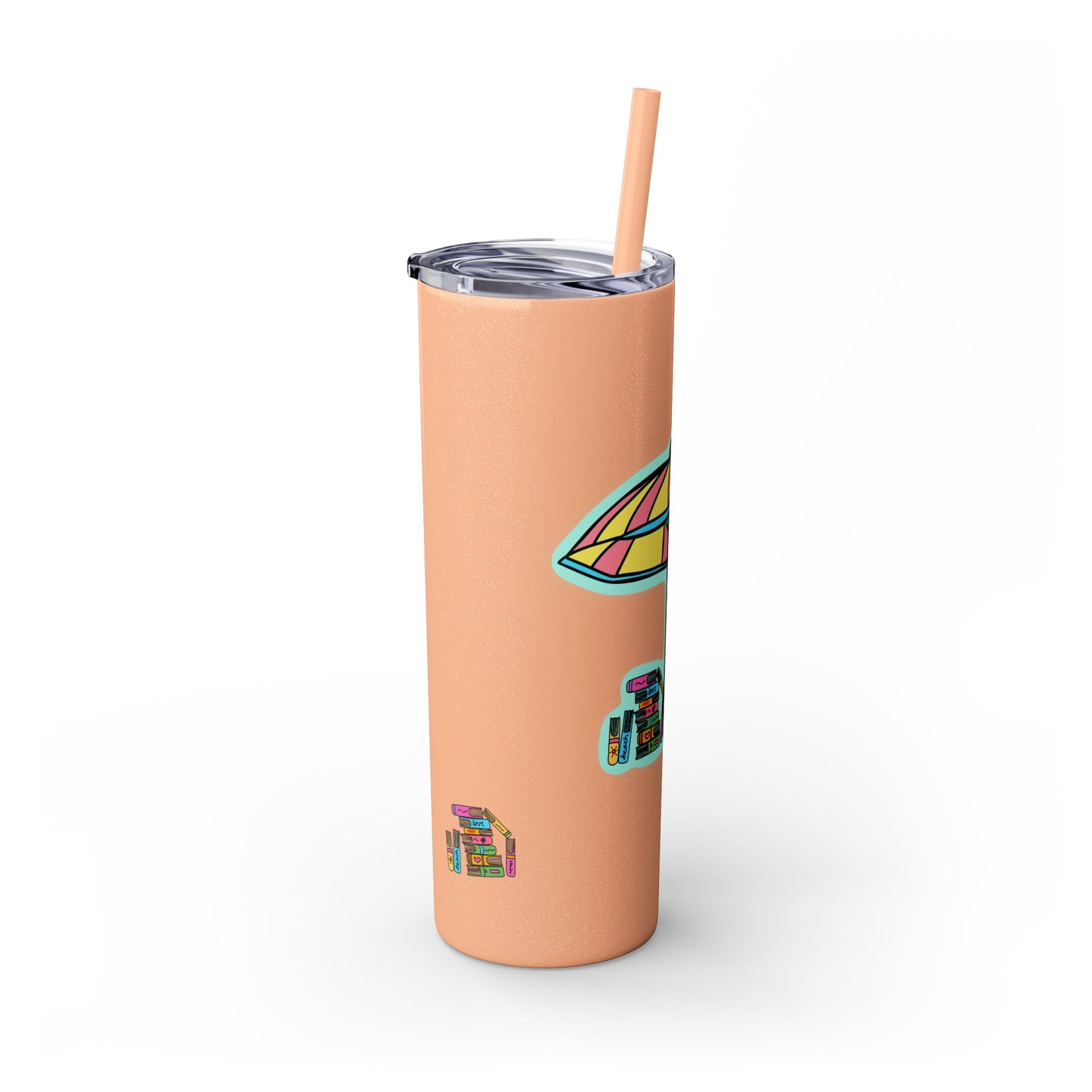 Booked at the Beach Skinny Tumbler with Straw, 20oz