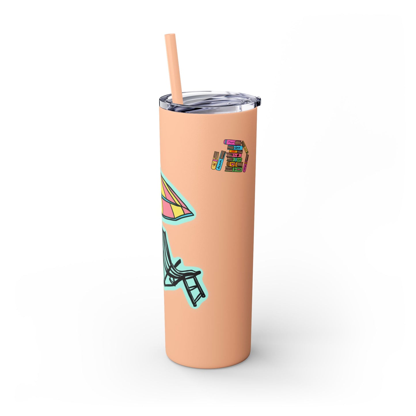 Booked at the Beach Skinny Tumbler with Straw, 20oz