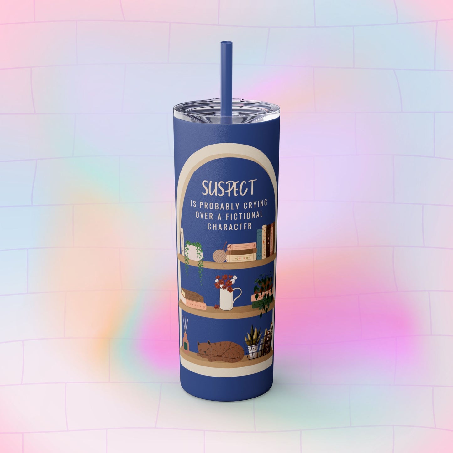 “SUSPECT…” Skinny Tumbler with Straw, 20oz