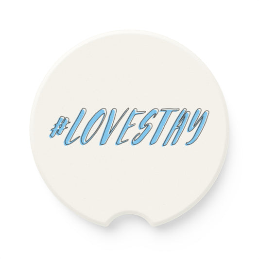 #LOVESTAY in Blue Soapstone Car Coaster