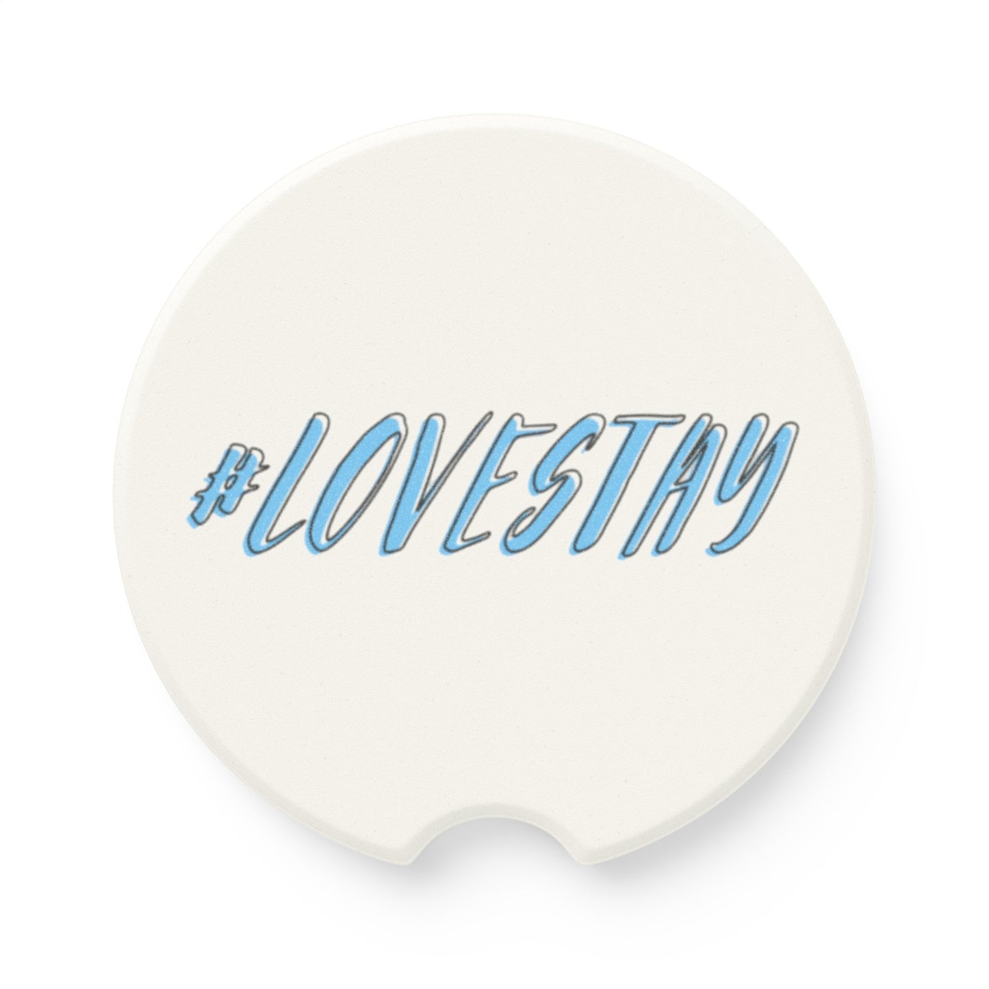 #LOVESTAY in Blue Soapstone Car Coaster