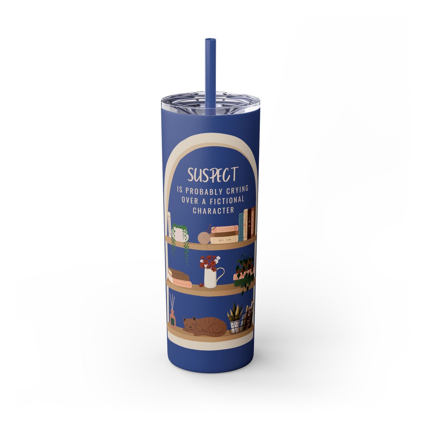 “SUSPECT…” Skinny Tumbler with Straw, 20oz