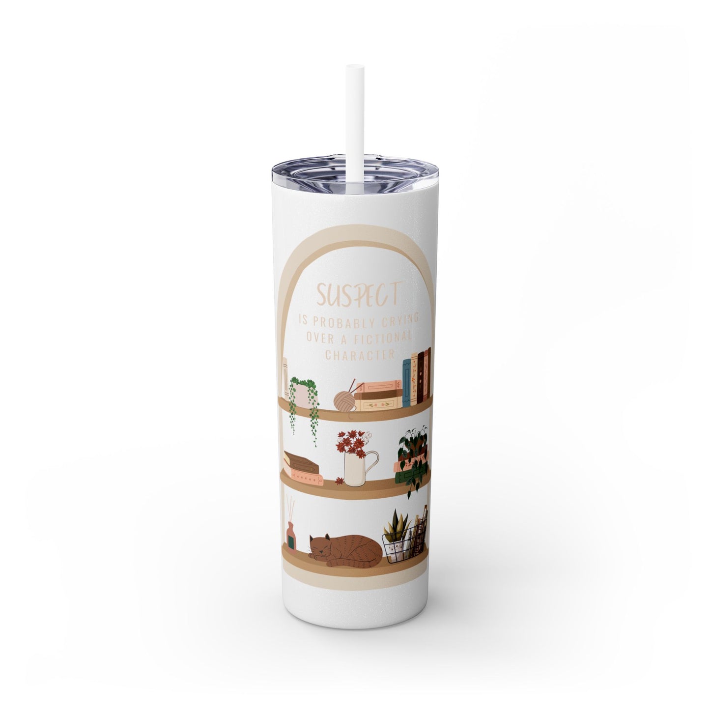 “SUSPECT…” Skinny Tumbler with Straw, 20oz