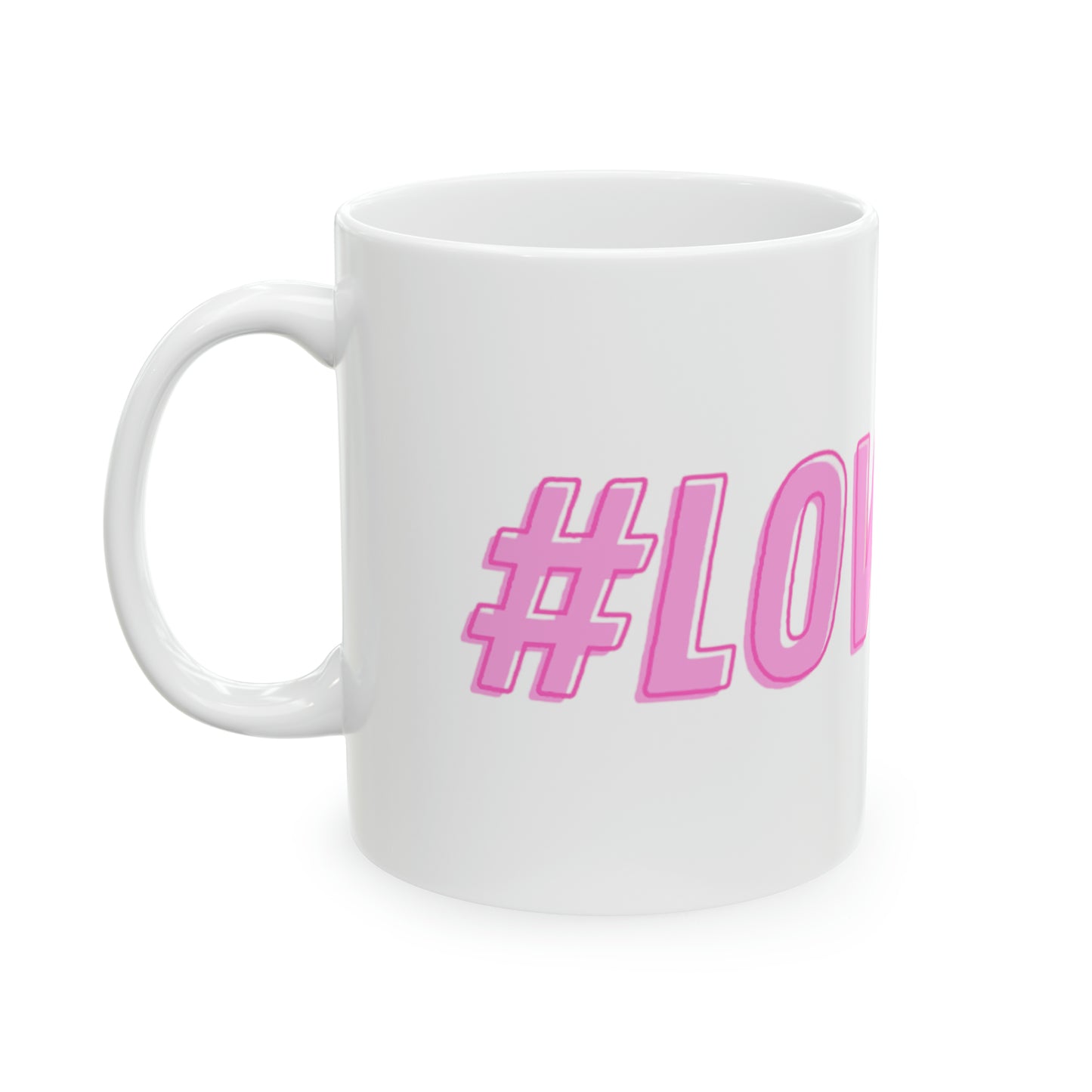 #LOVESTAY in Pink Ceramic Mug, 11oz