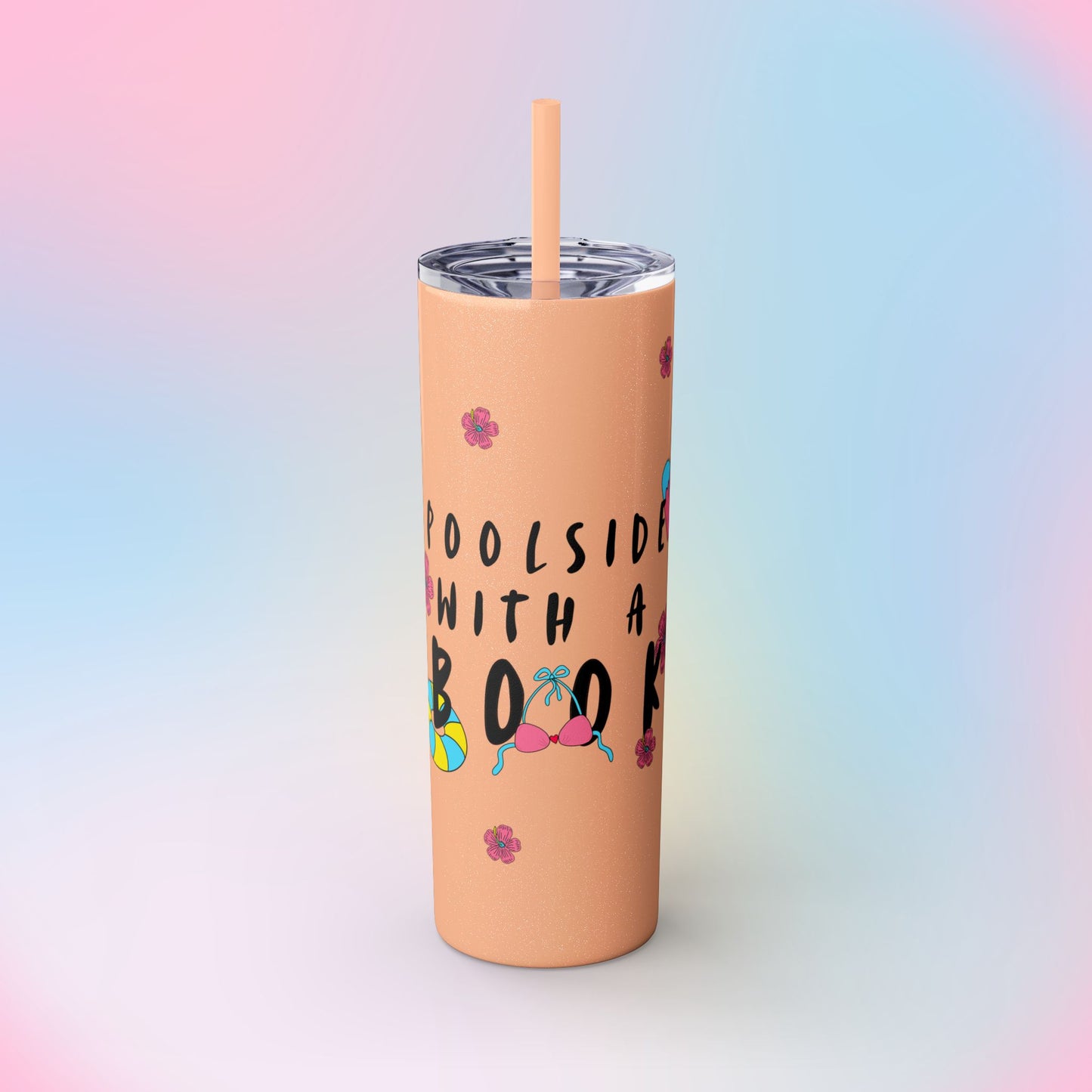 POOLSIDE Skinny Tumbler with Straw, 20oz