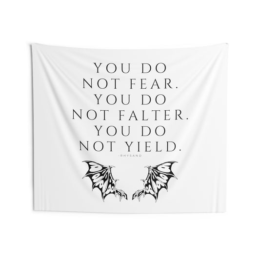 FEAR, FALTER, YIELD Indoor Wall Tapestries