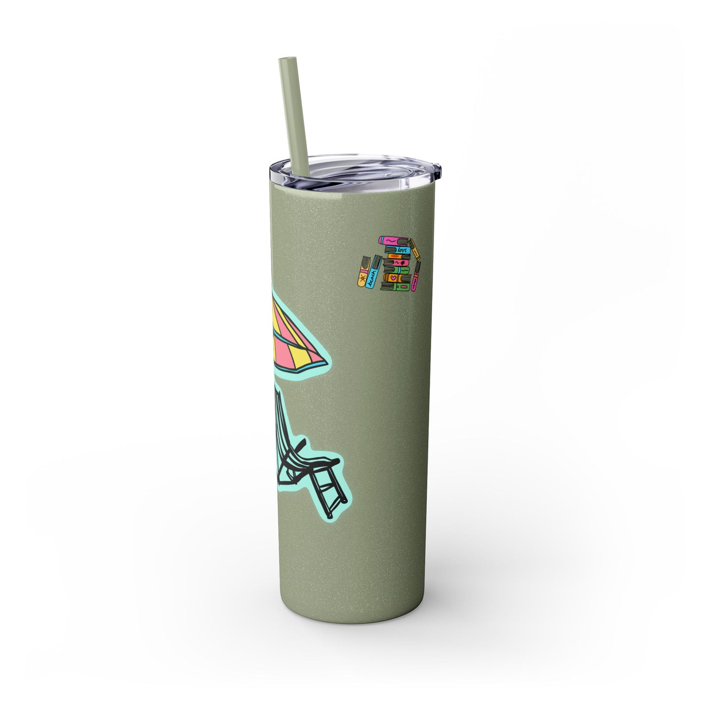 Booked at the Beach Skinny Tumbler with Straw, 20oz