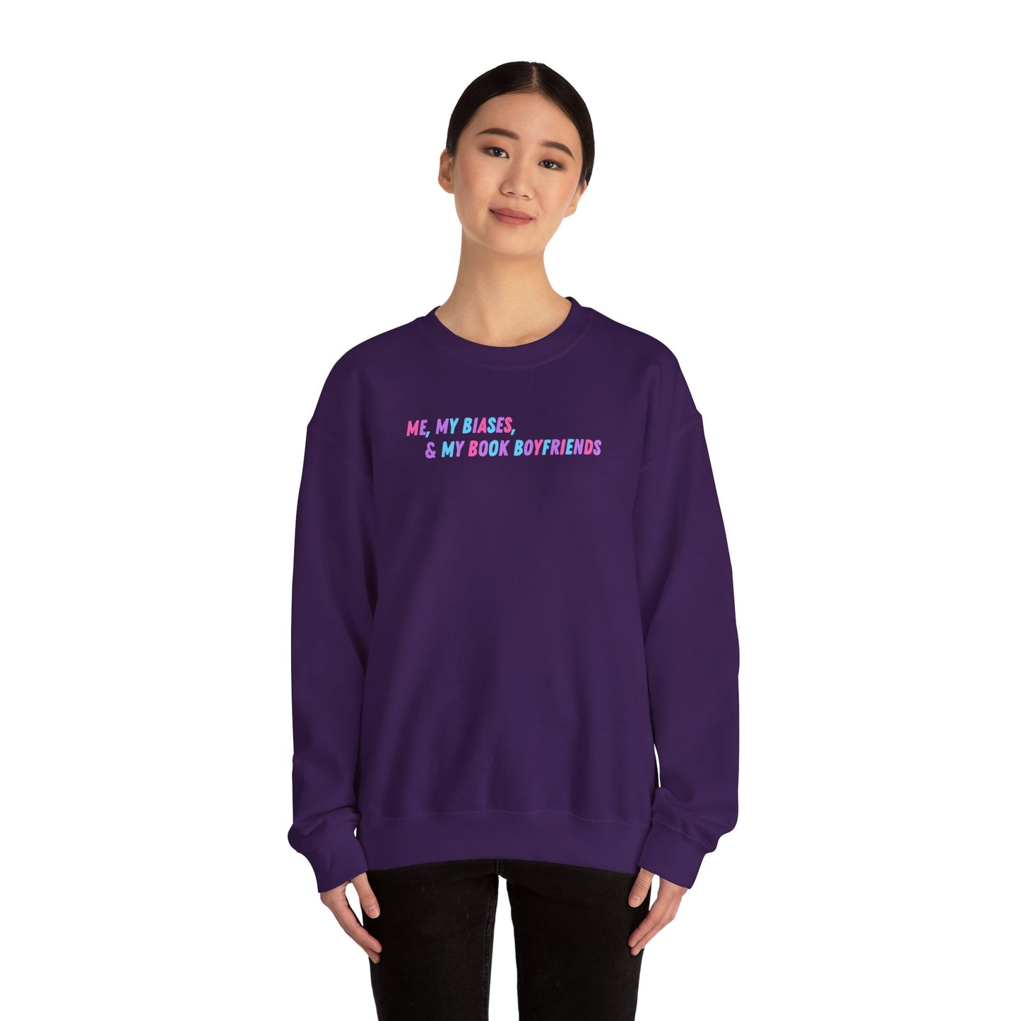 ME, MY BIASES, & MY BOOK BOYFRIENDS (color) Crewneck Sweatshirt