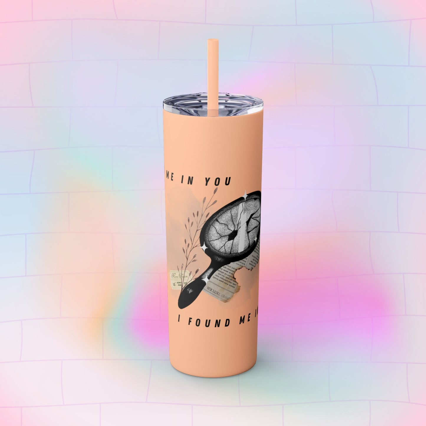I AM YOU Skinny Tumbler with Straw, 20oz