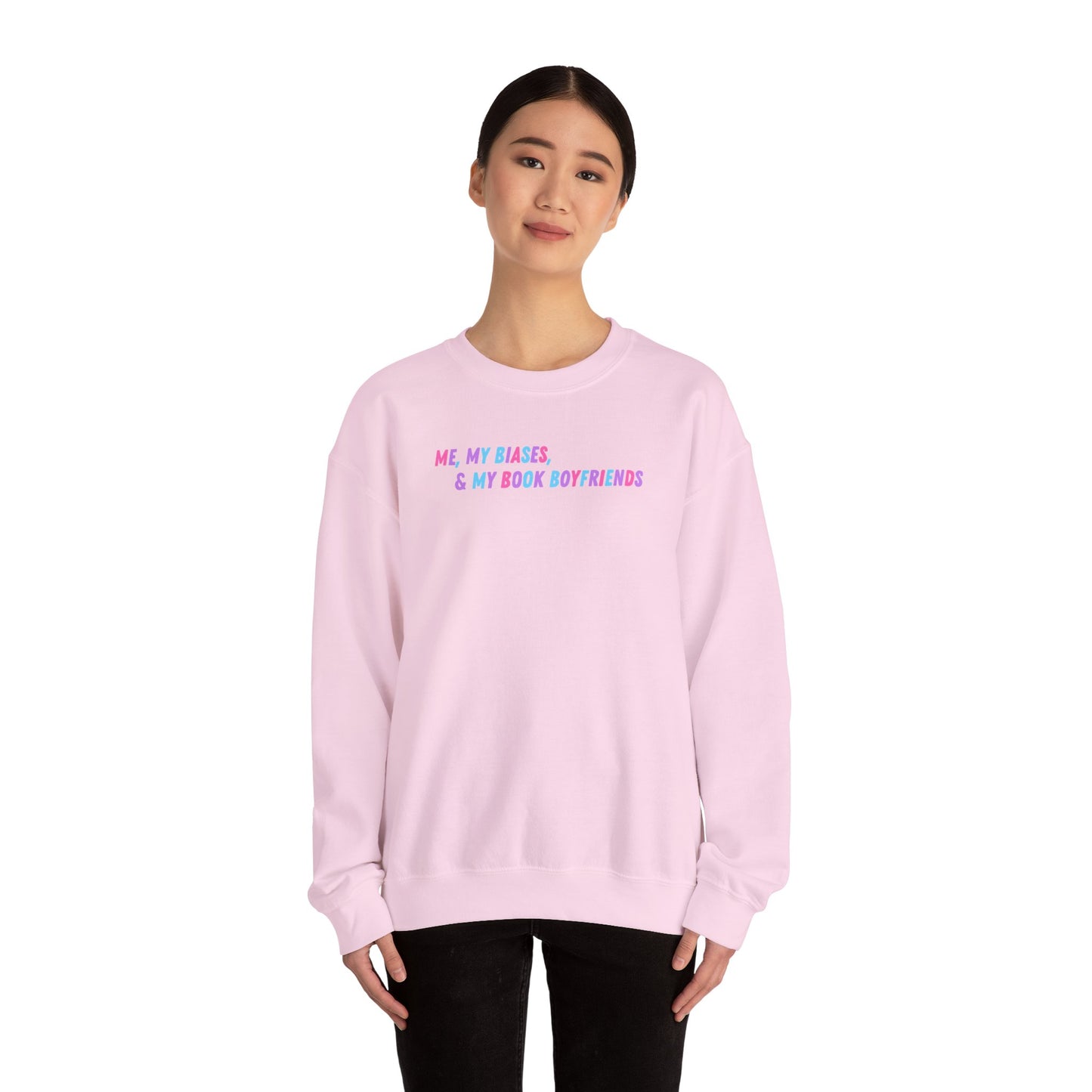ME, MY BIASES, & MY BOOK BOYFRIENDS (color) Crewneck Sweatshirt