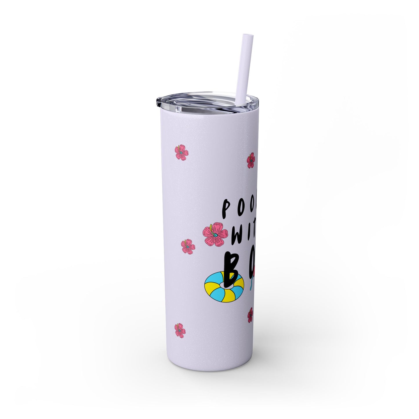 POOLSIDE Skinny Tumbler with Straw, 20oz