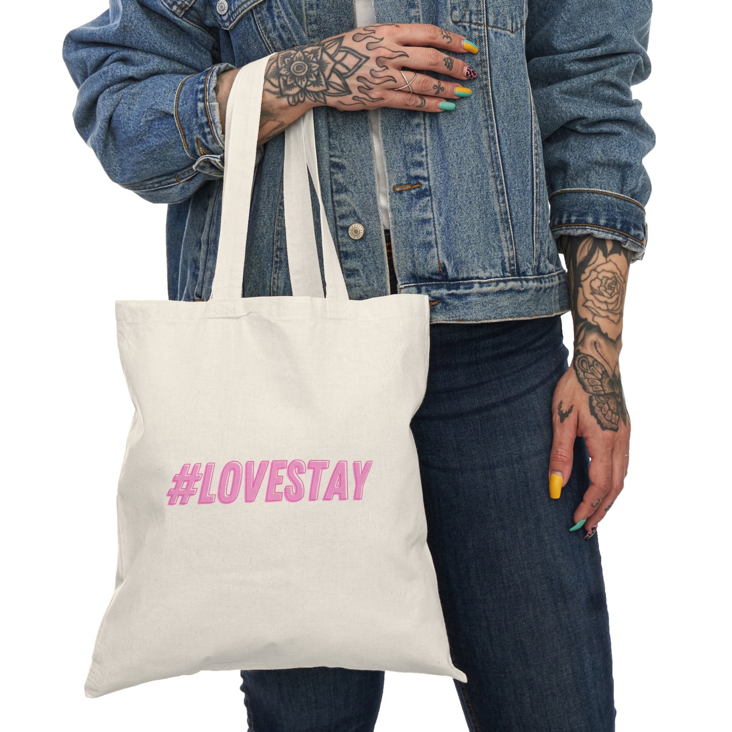 #LOVESTAY in Pink Tote Bag