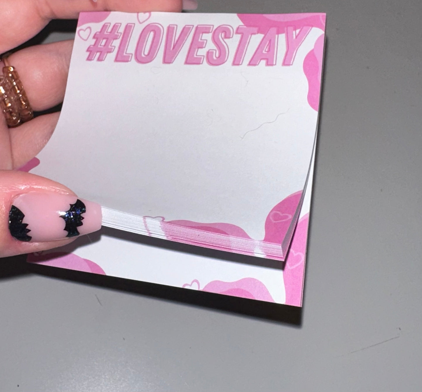 #LOVESTAY in Pink Sticky Note Pad