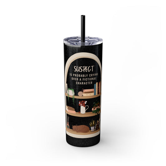 “SUSPECT…” Skinny Tumbler with Straw, 20oz