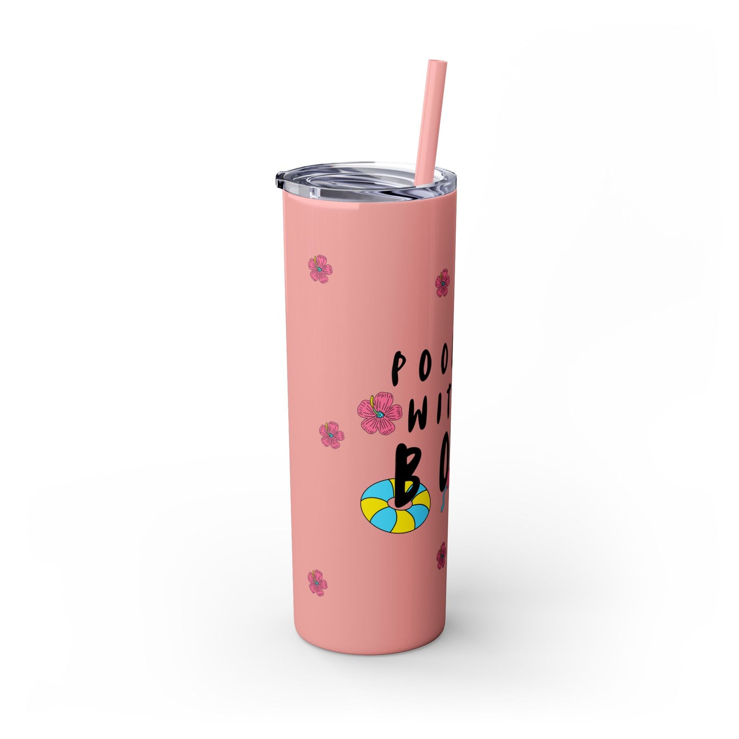 POOLSIDE Skinny Tumbler with Straw, 20oz