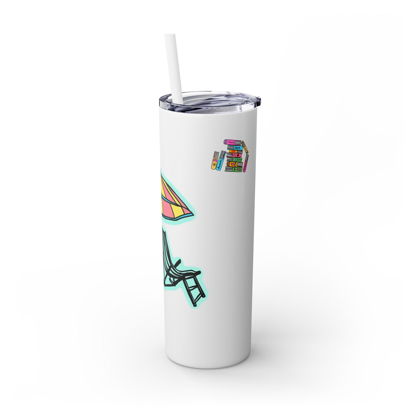 Booked at the Beach Skinny Tumbler with Straw, 20oz