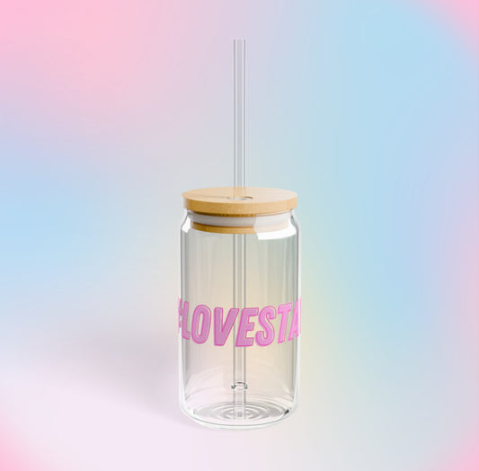 #LOVESTAY IN PINK 16oz. Glass Cup