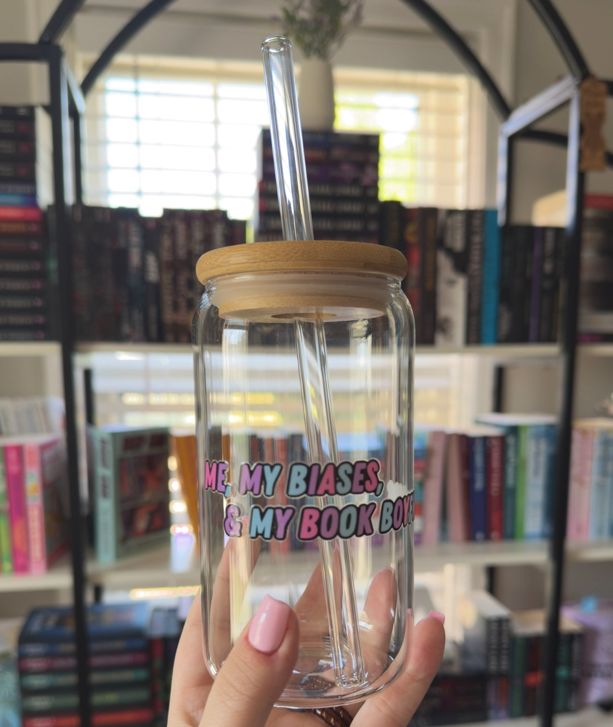 ME, MY BIASES, & MY BOOK BOYFRIENDS 16oz. GLASS CUP