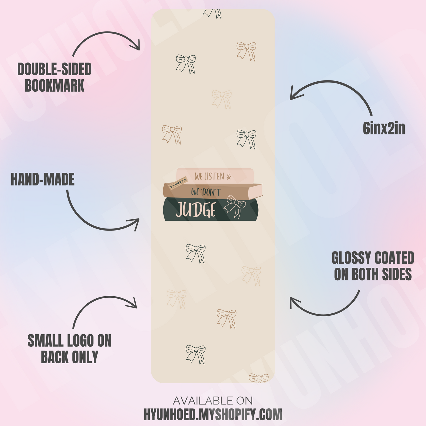 WE LISTEN & WE DON’T JUDGE BOOKMARK